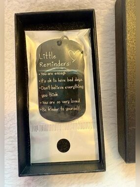Little Reminders Inspirational Dog Tag Necklace - Black